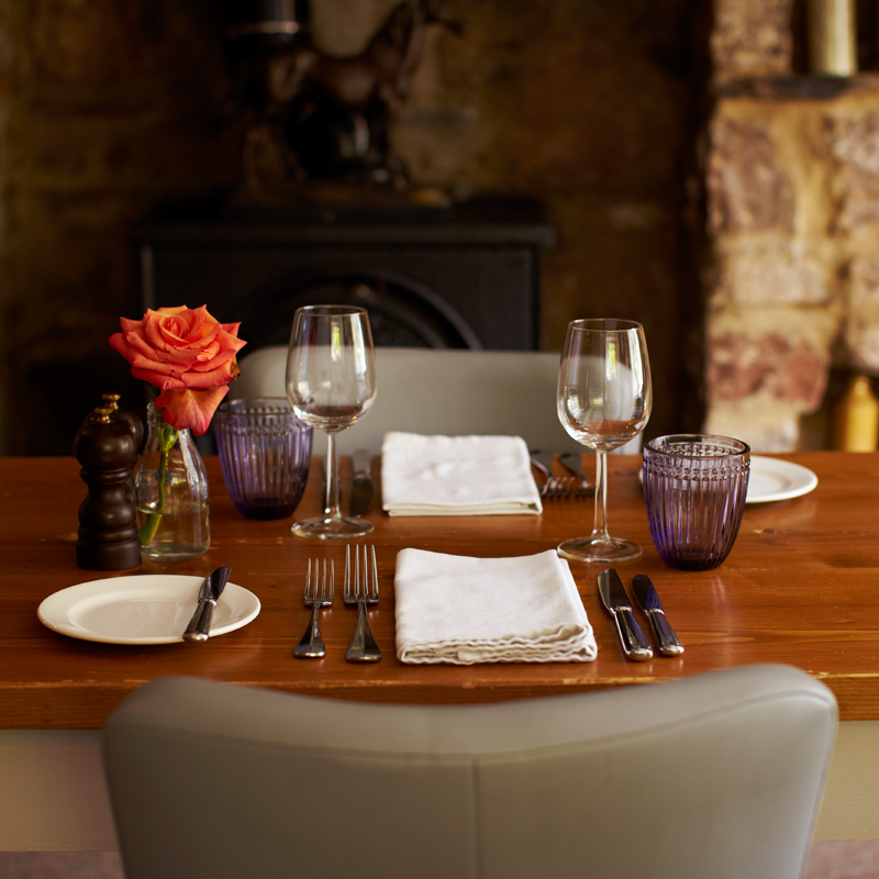 table at Tudor Farmhouse Hotel, Forest of Dean