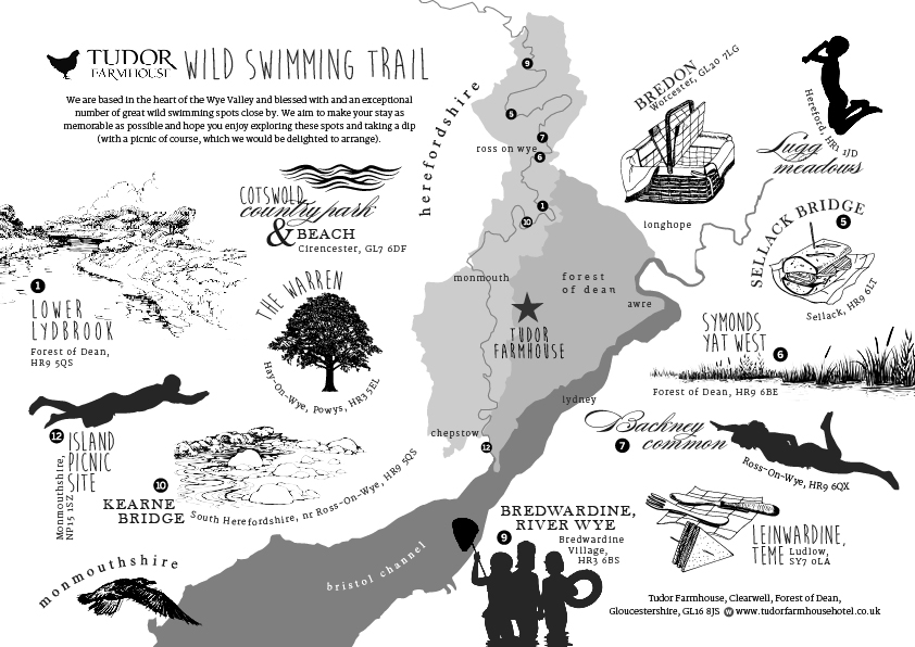 Wild Swimming Map Wye Valley